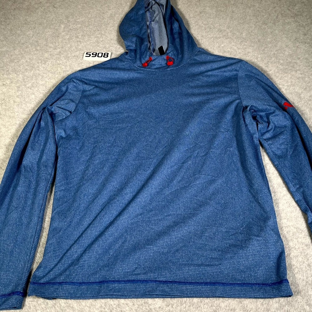Adidas Hoodie Mens M Blue Drawcord Long Sleeve Sports Athleisure Pullover
